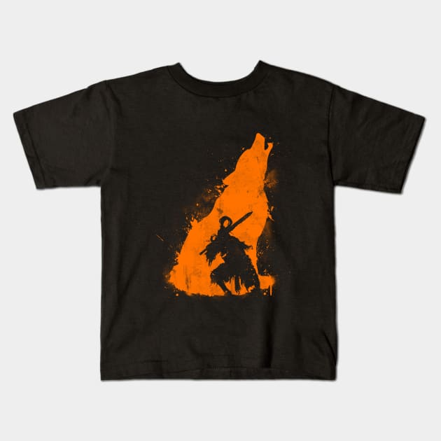 The walker of abyss v. Orange Kids T-Shirt by Taki93